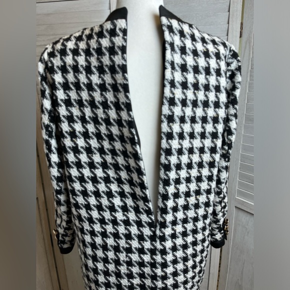 Pomander Place Tuckernuck Houndstooth Coco Tweed Bow Dress szM black/white mini - Picture 4 of 8